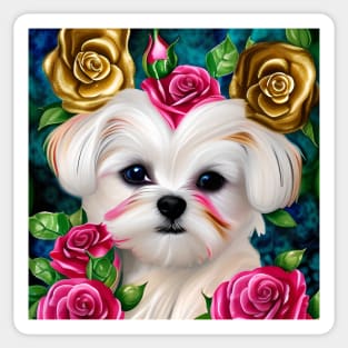 Maltese Dog Princess Sticker